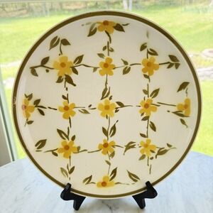 Vintage 1970s Ceramic Guild Esperanto Trala Japan Round Platter Yellow Floral
